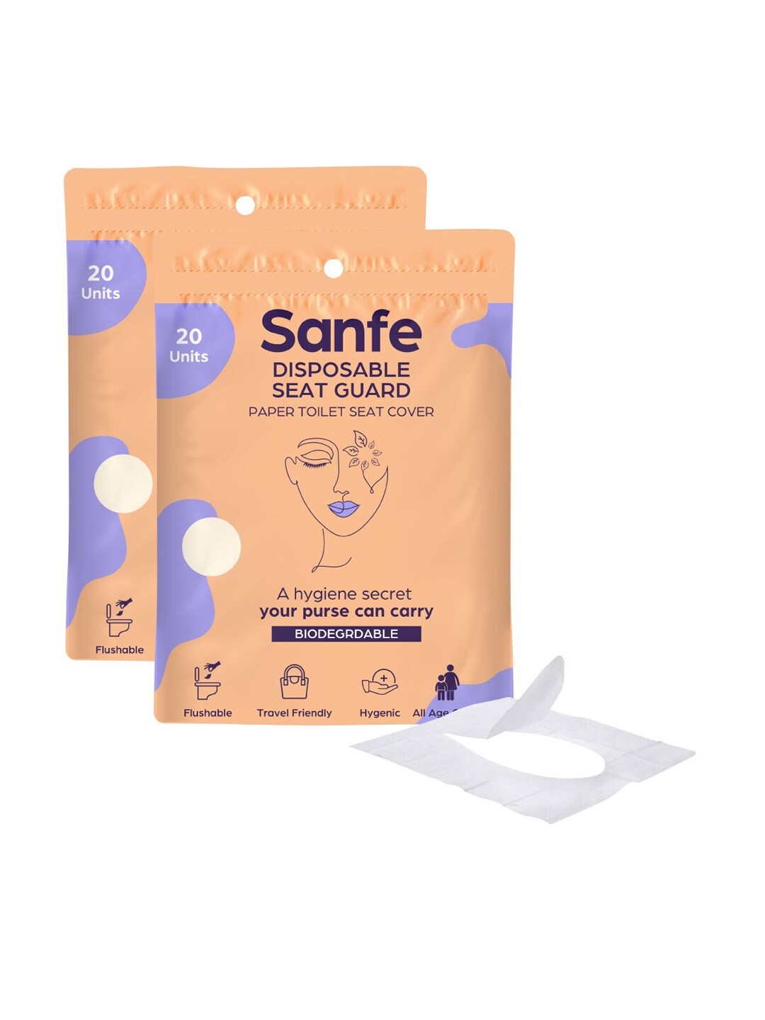 

Sanfe Disposable Toilet Seat Guard 40 Sheets, Coral