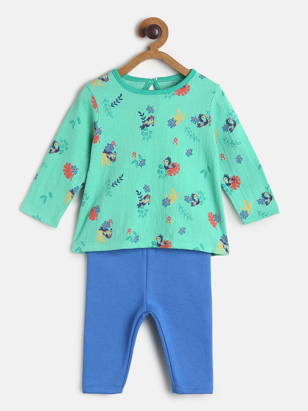 

MINI KLUB Girls Multicoloured & Blue Printed T-shirt with Capris, Multi
