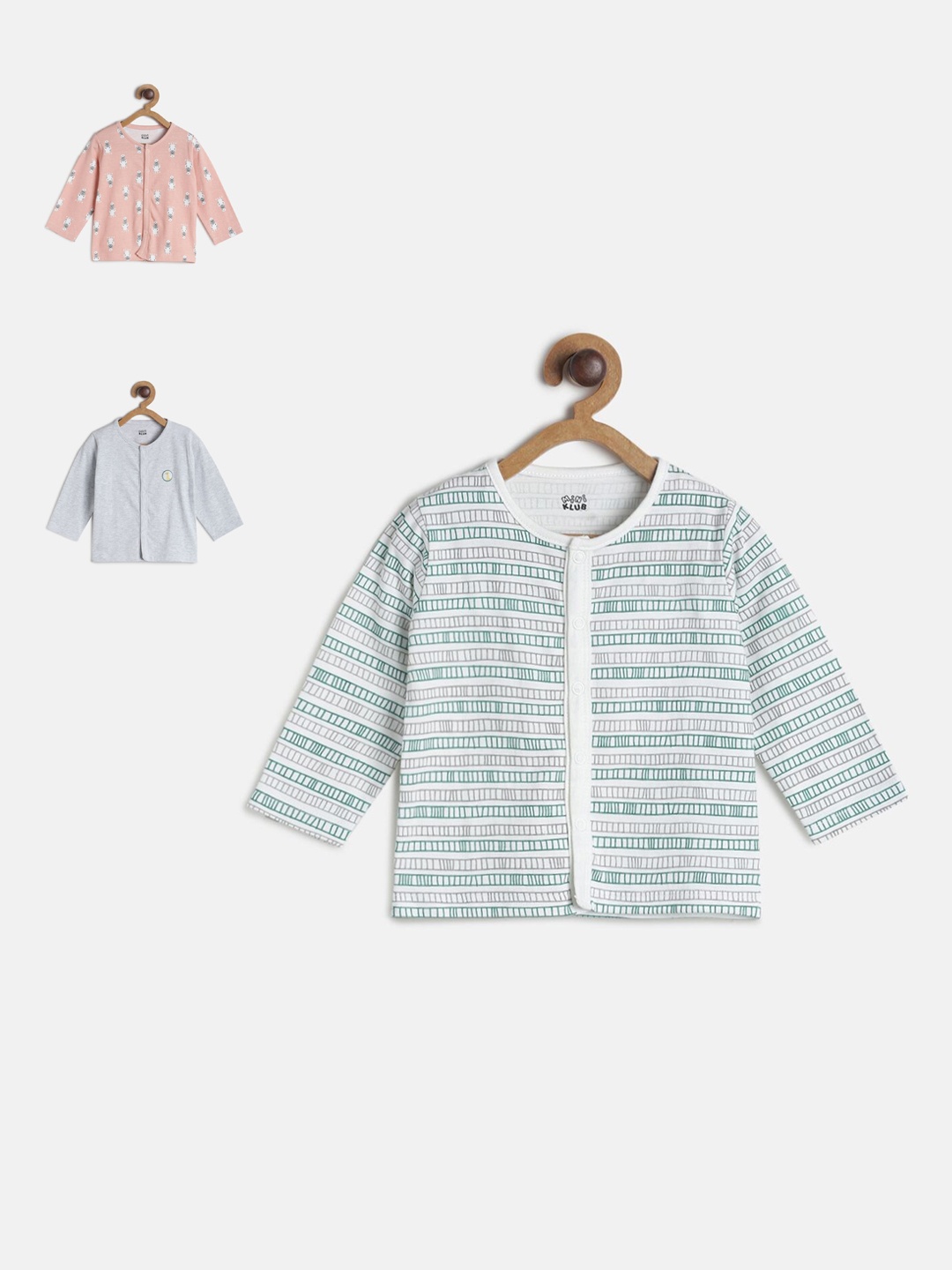 

MINI KLUB Infants Boys Pack Of 3 Printed Jhablas, White