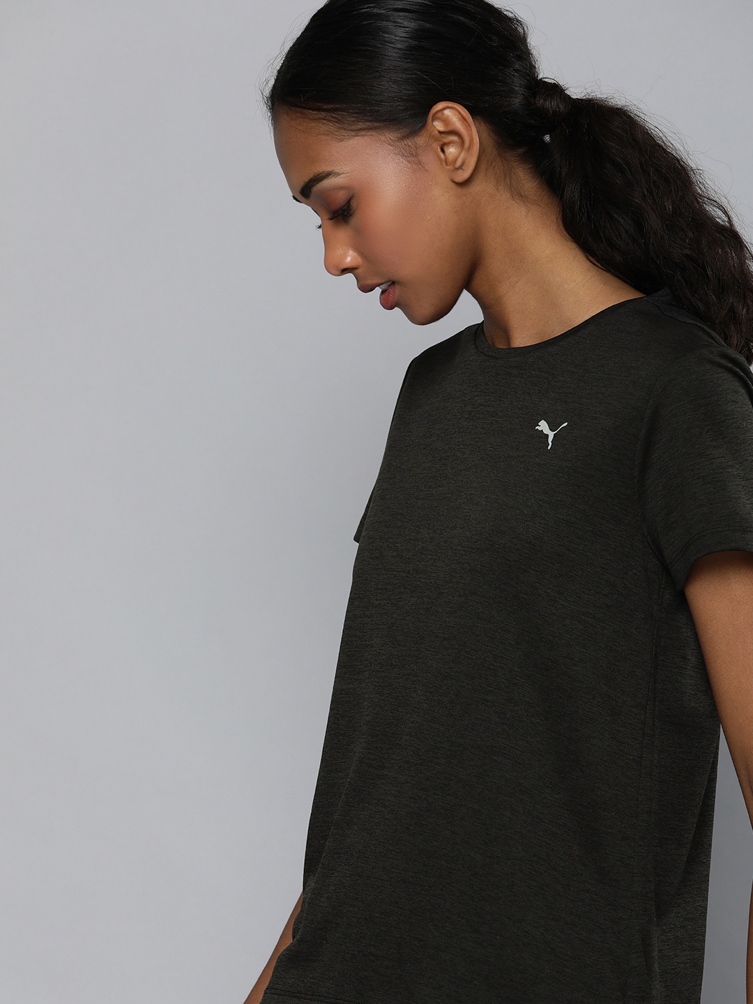 

Puma Women Black RUN FAV HEATHER T-shirt