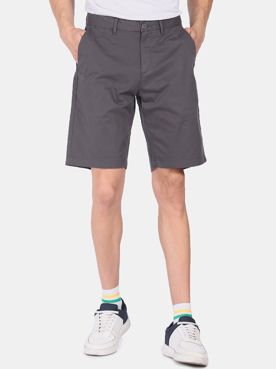 

U S Polo Assn Men Charcoal Grey Regular Shorts
