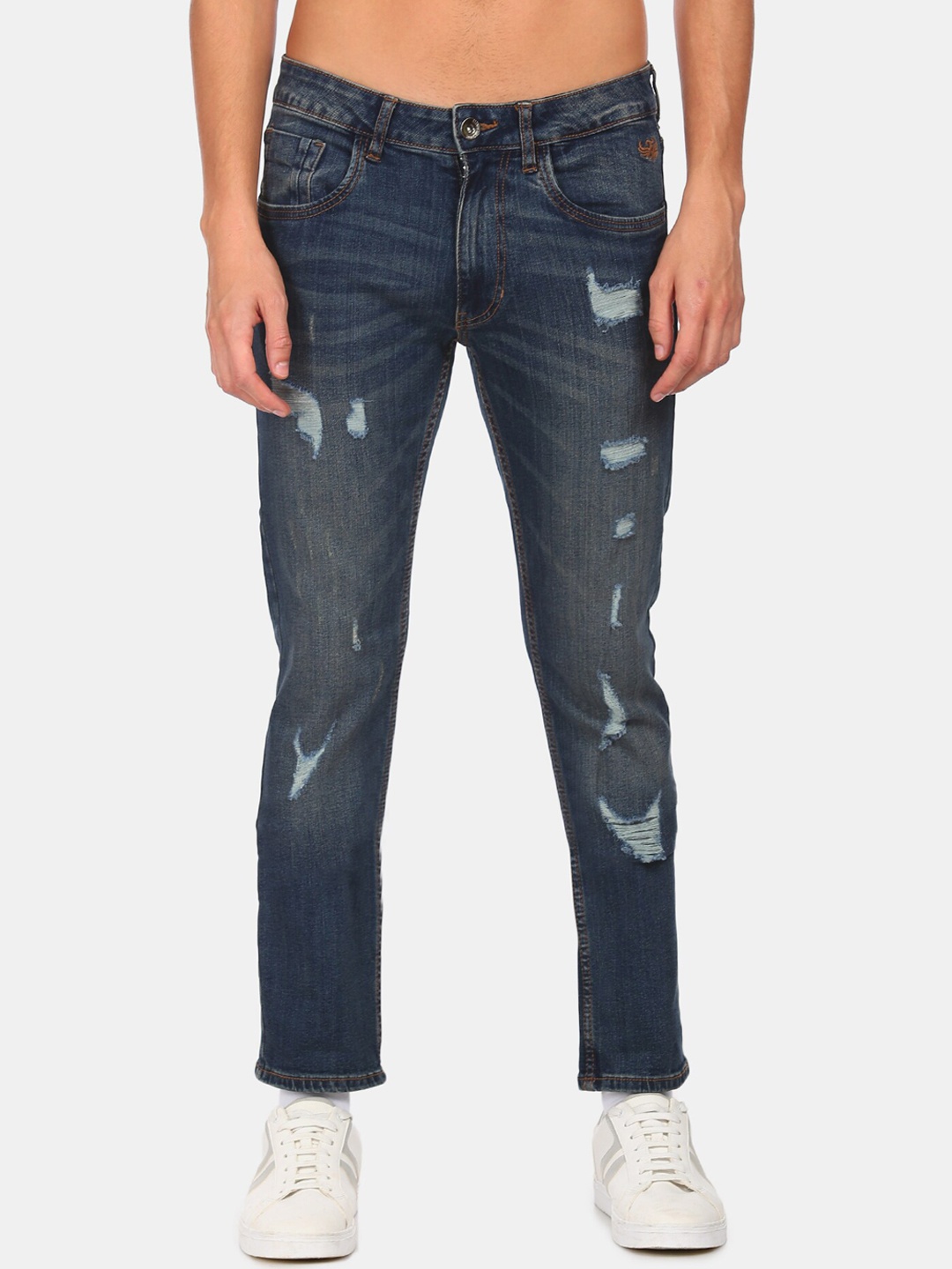 

Flying Machine Men Blue Slim Fit Mildly Distressed Light Fade Jeans