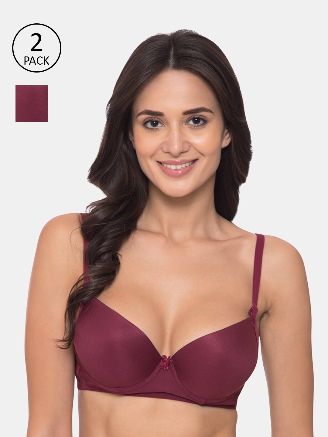 

Tweens Pack of 2 Magenta Solid Underwired Medium Coverage T-shirt Bra TW-91401-2PC-MG