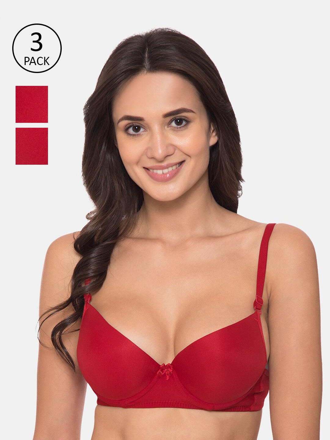 

Tweens Pack of 3 Red T-shirt Bra-Underwired Heavily Padded TW-91401-3PC-RD
