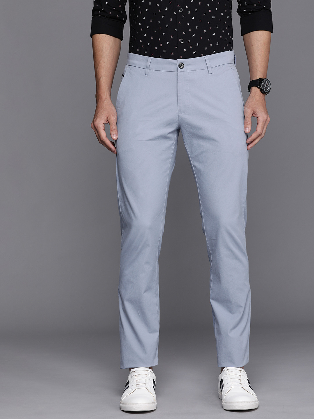

Allen Solly Men Grey Slim Fit Trousers