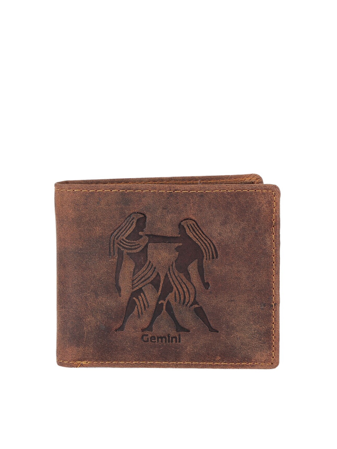 

Alvaro Castagnino Men Brown & Black Leather Two Fold Wallet