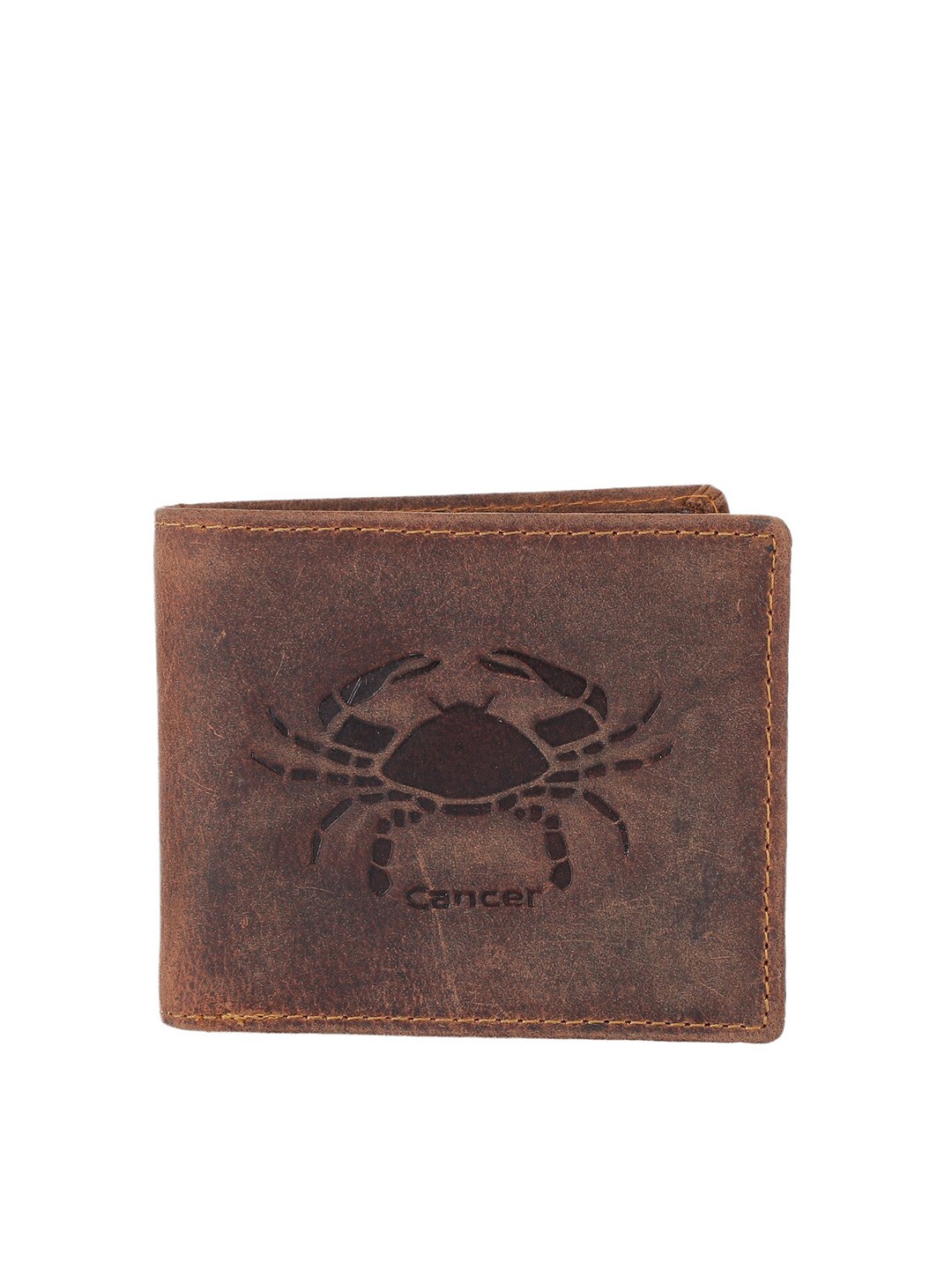 

Alvaro Castagnino Men Brown Self Design Two-Fold Wallet