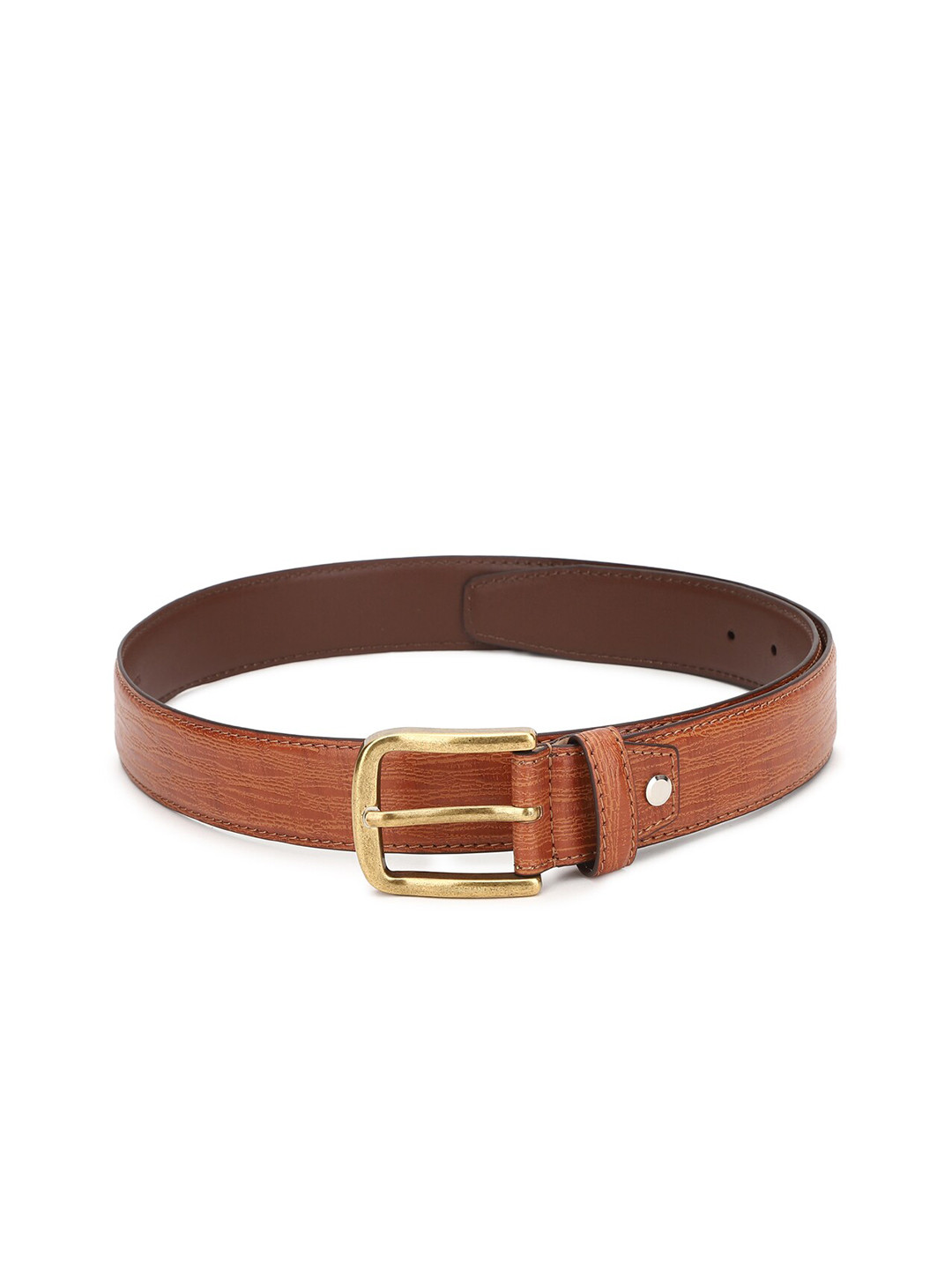 

Peter England Men Brown Textured Slim Belt