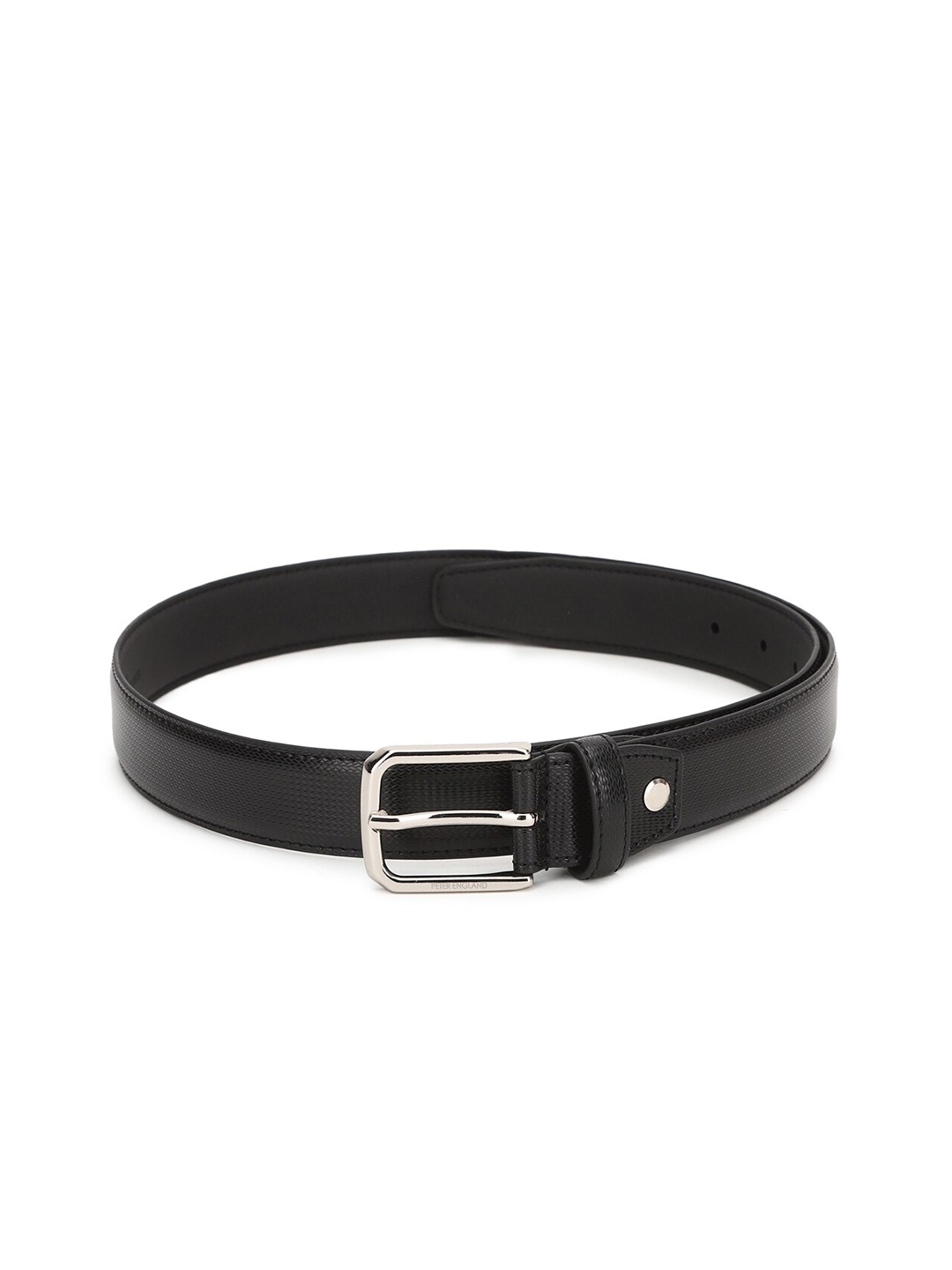 

Peter England Men Black Textured PU Formal Belt