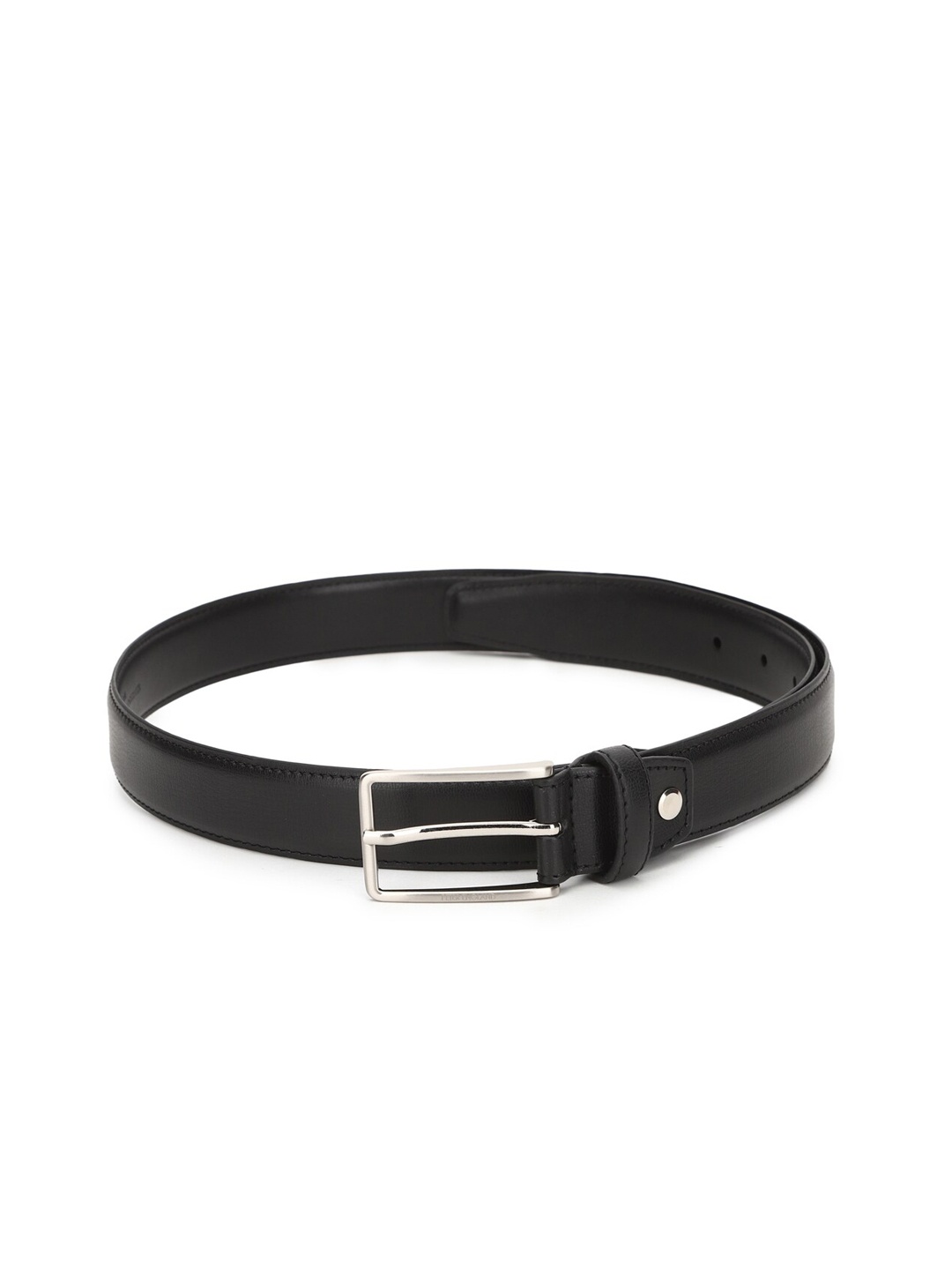 

Peter England Men Black Textured PU Belt