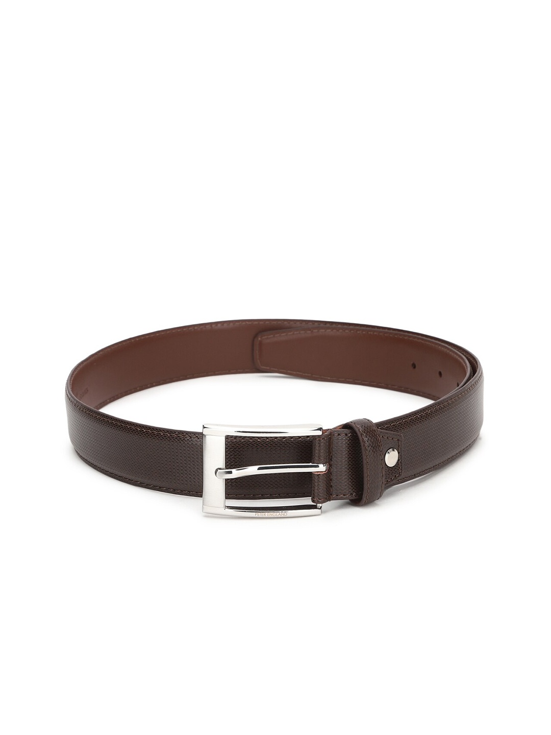 

Peter England Men Brown Textured PU Belt