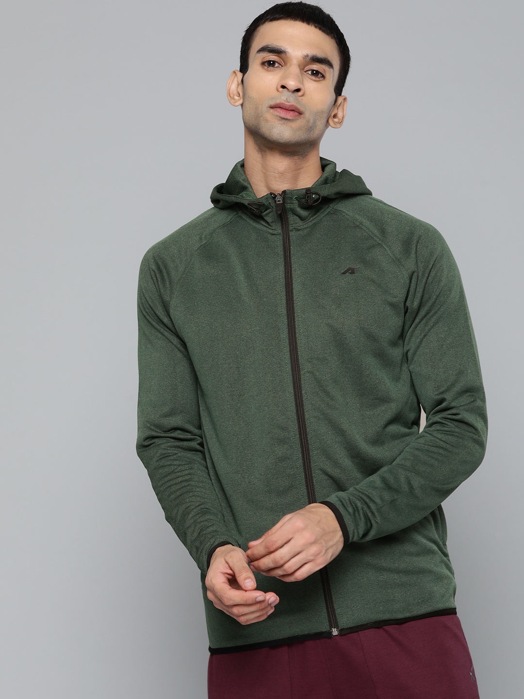 

Alcis Men Olive Green Hooded Sporty Jacket