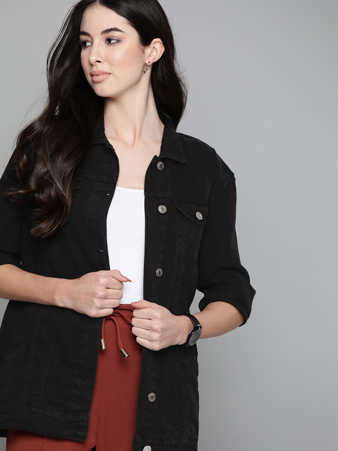 

Harvard Women Black Denim Jacket