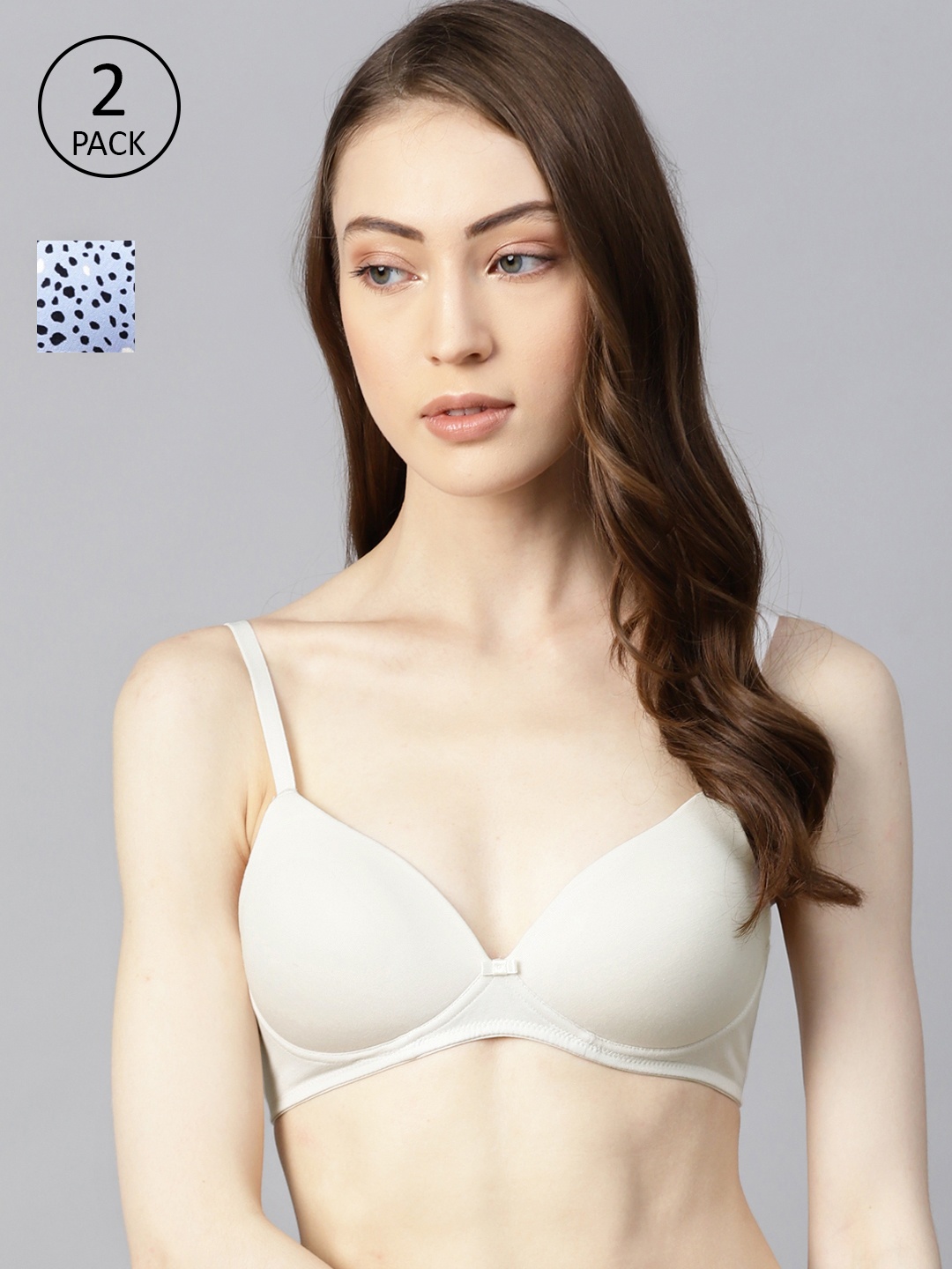 

Marks & Spencer Blue & White Pack of 2 Everyday Bra Lightly Padded