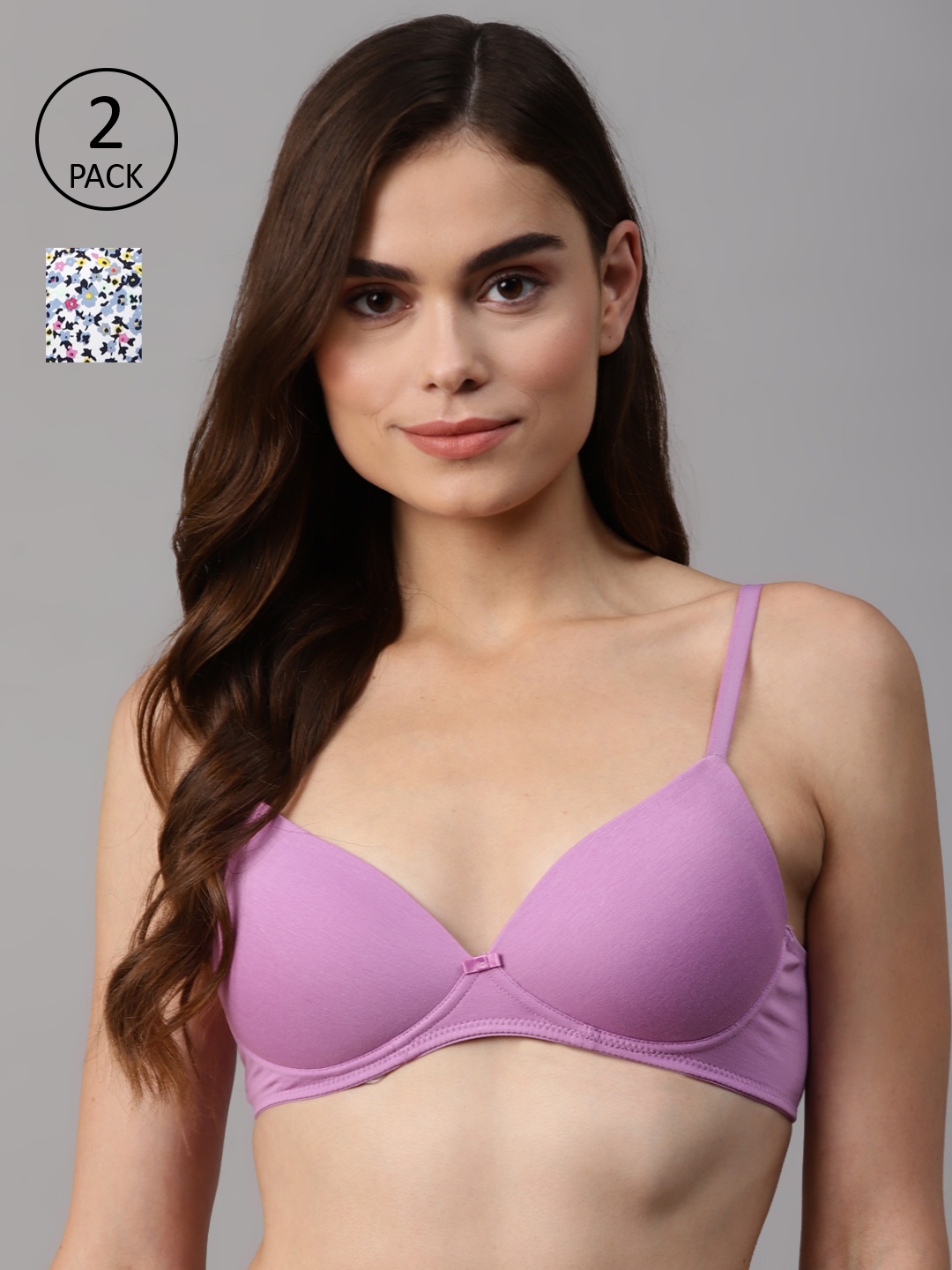 

Marks & Spencer Pack of 2 Everyday Lightly Padded Bras, Purple