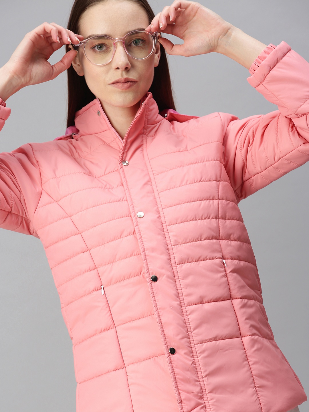 

VOXATI Women Pink Padded Jacket