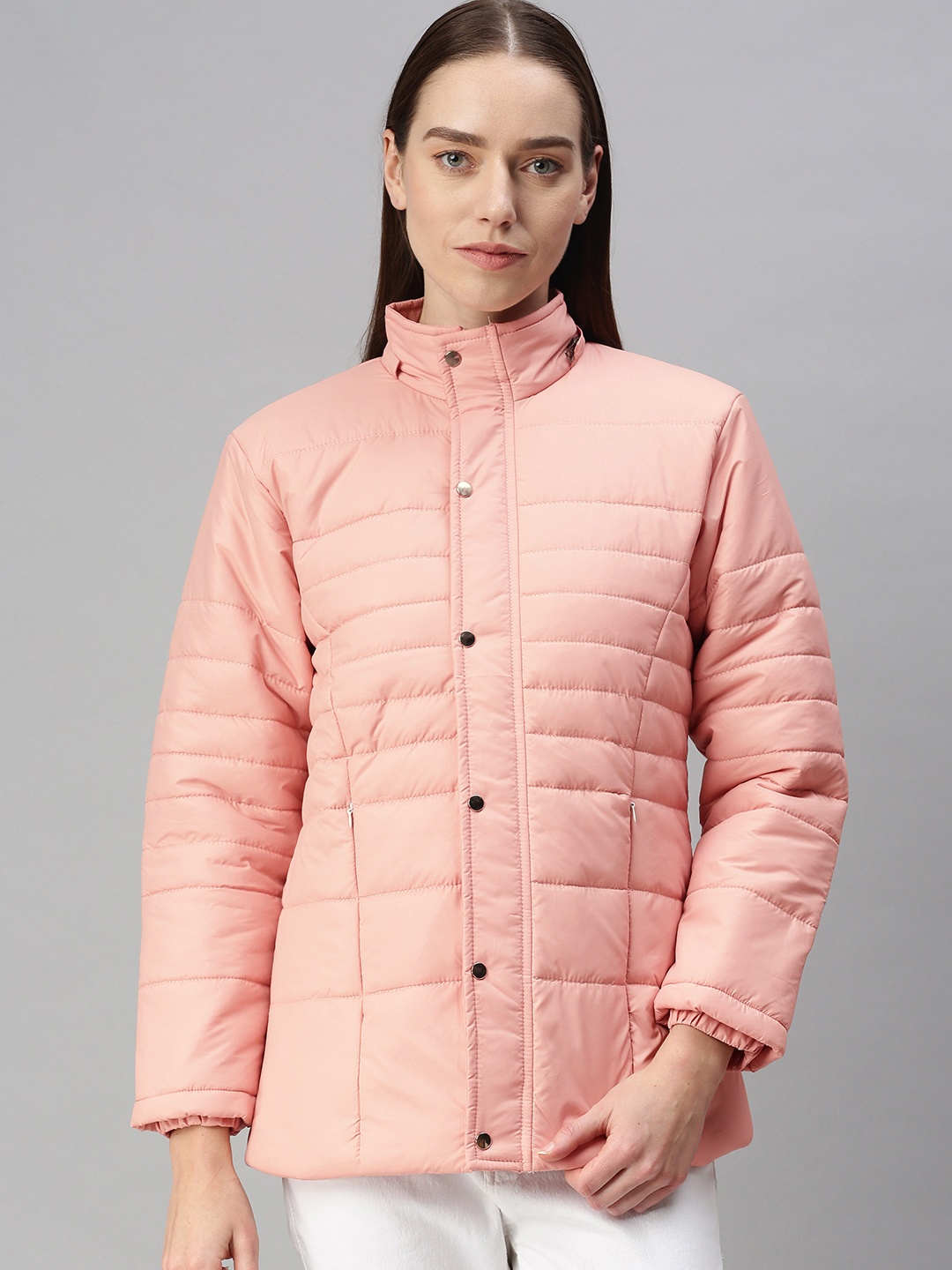 

VOXATI Women Pink Open Front Jacket