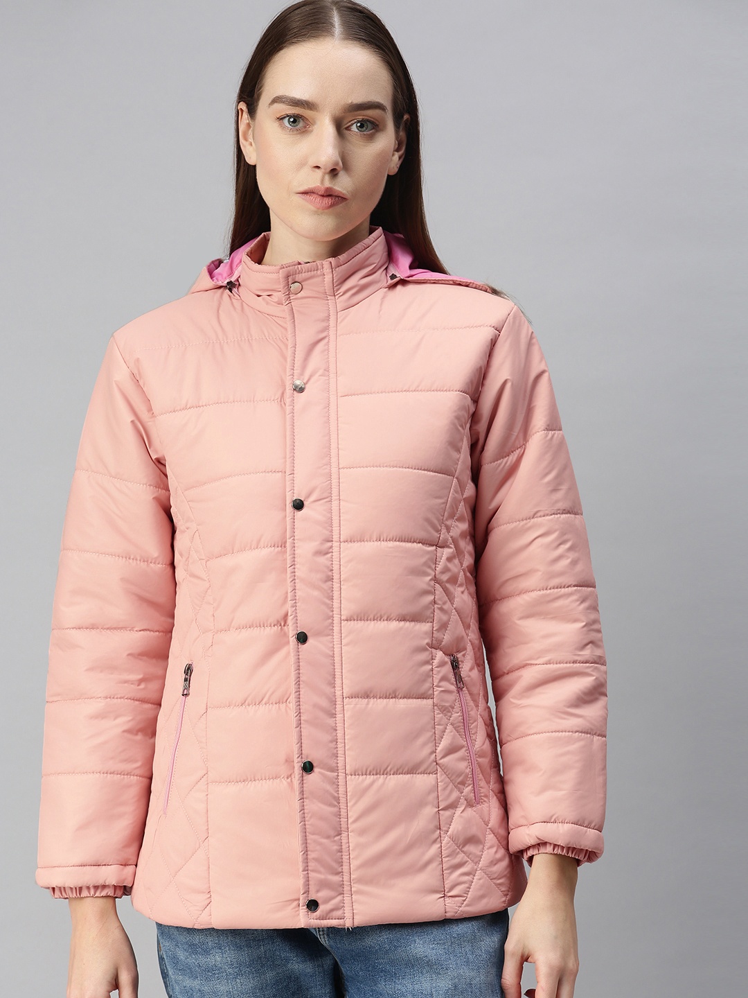 

VOXATI Women Pink Padded Jacket