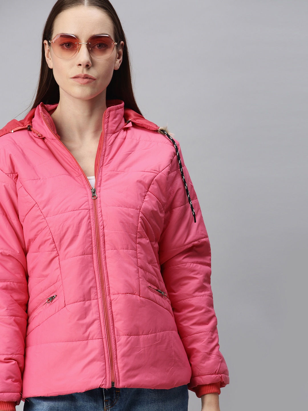 

VOXATI Women Pink Padded Jacket