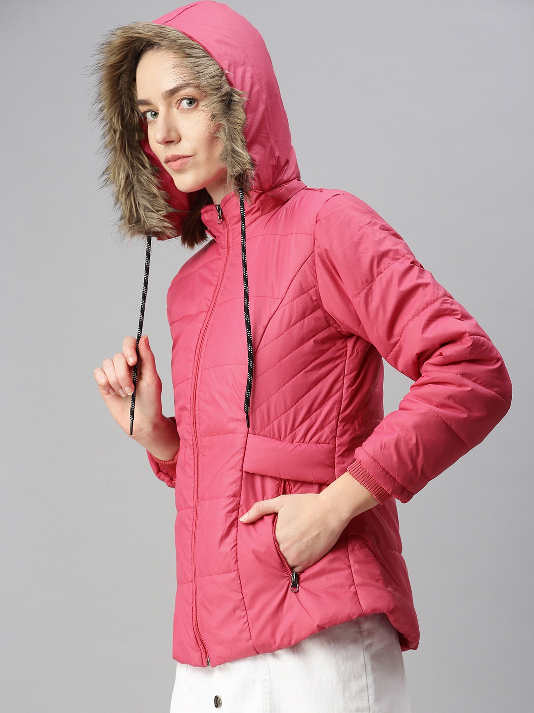 

VOXATI Women Pink Padded Jacket
