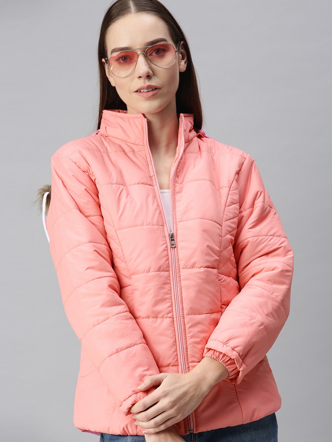 

VOXATI Women Pink Padded Jacket