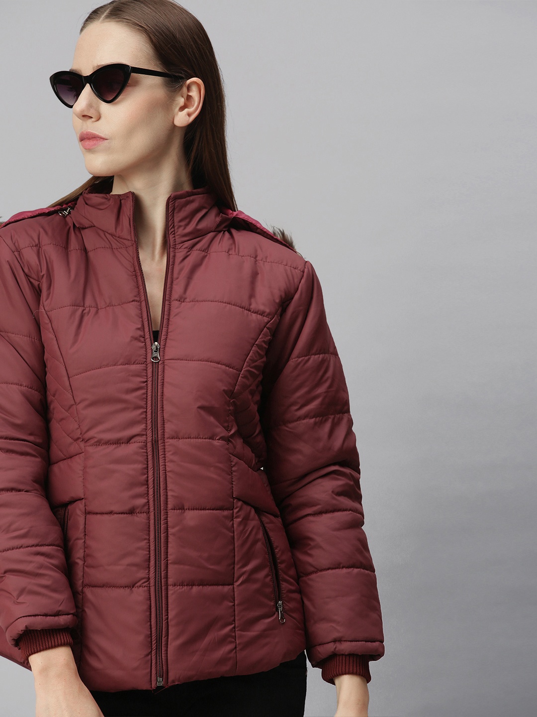 

VOXATI Women Maroon Padded Jacket