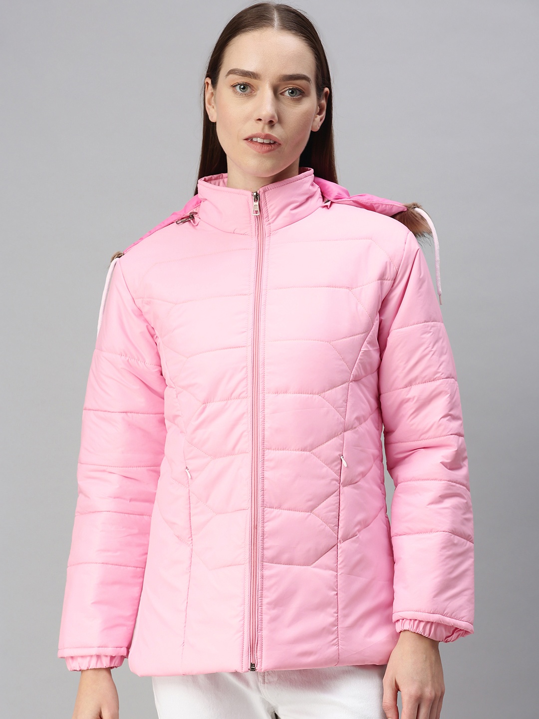 

VOXATI Women Pink Padded Jacket