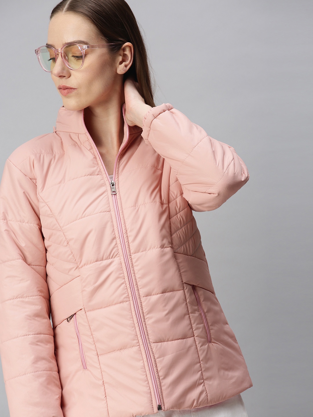 

VOXATI Women Peach-Coloured Padded Jacket