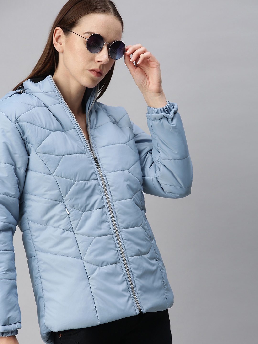 

VOXATI Women Blue Padded Jacket