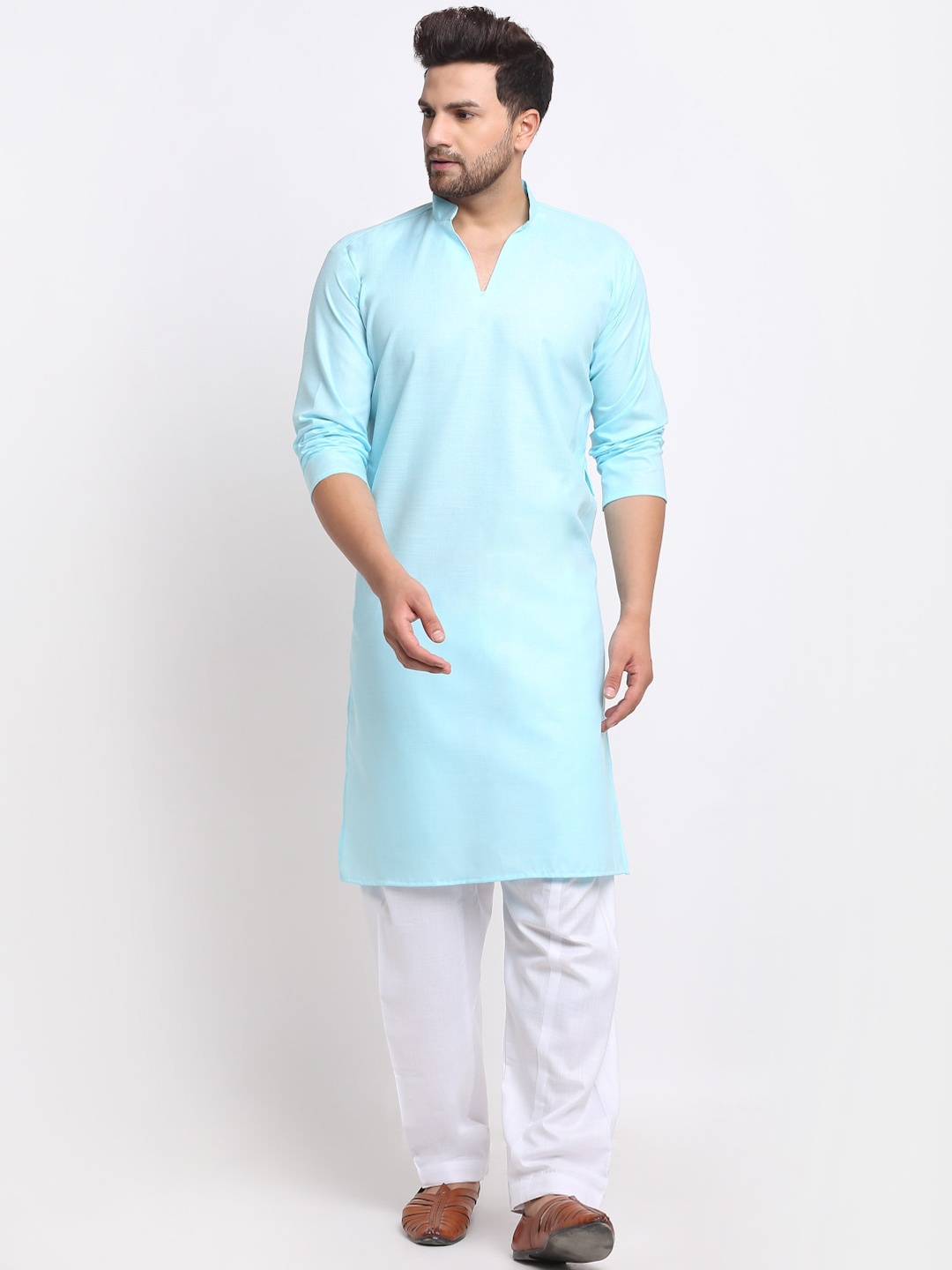 

Benstoke Men Blue Regular Kurta with Pyjamas