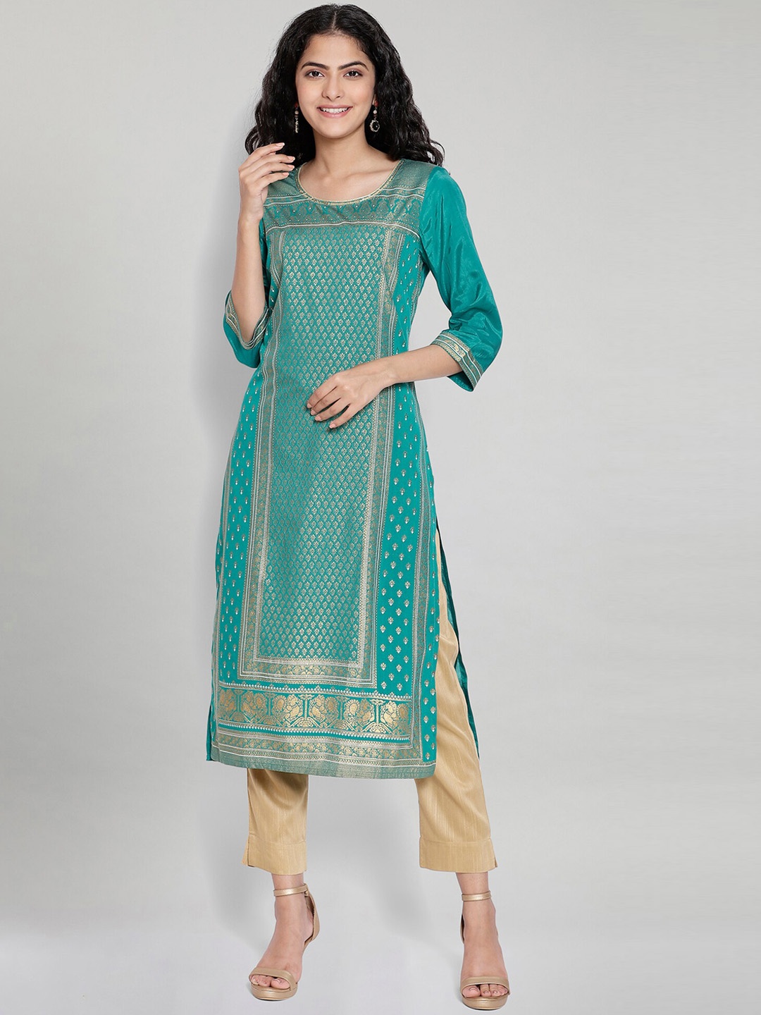 

AURELIA Women Green Ethnic Motifs Kurta