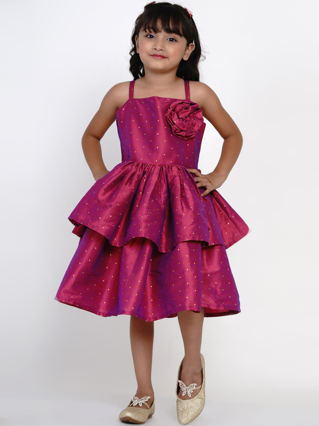 

Bitiya by Bhama Fuchsia Jacquard Midi Dress