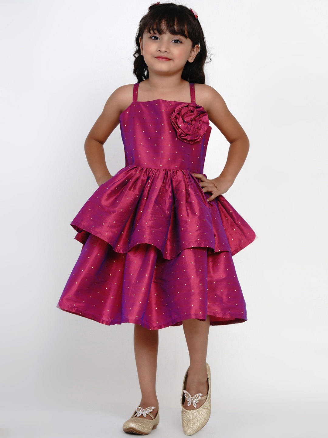 

Bitiya by Bhama Fuchsia Jacquard Midi Dress