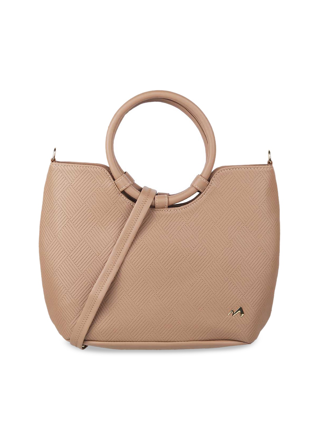 

Metro Beige Textured PU Oversized Swagger Hobo Bag with Quilted