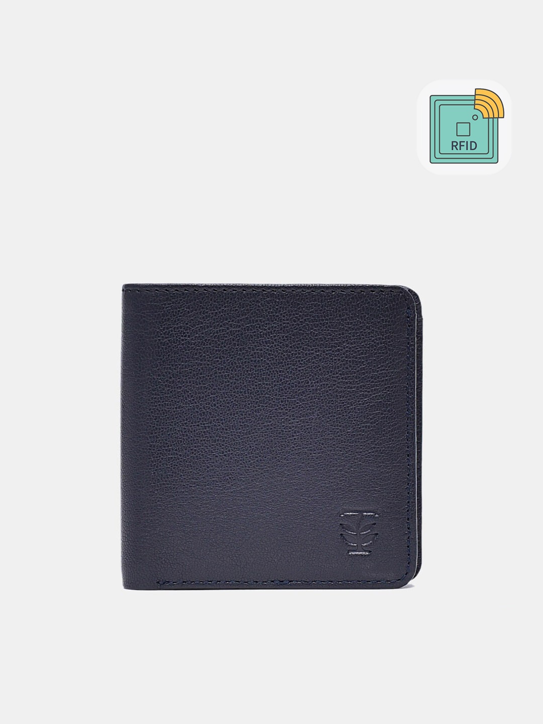 

TRENDERS Men Blue Solid Leather Two-Fold Wallet