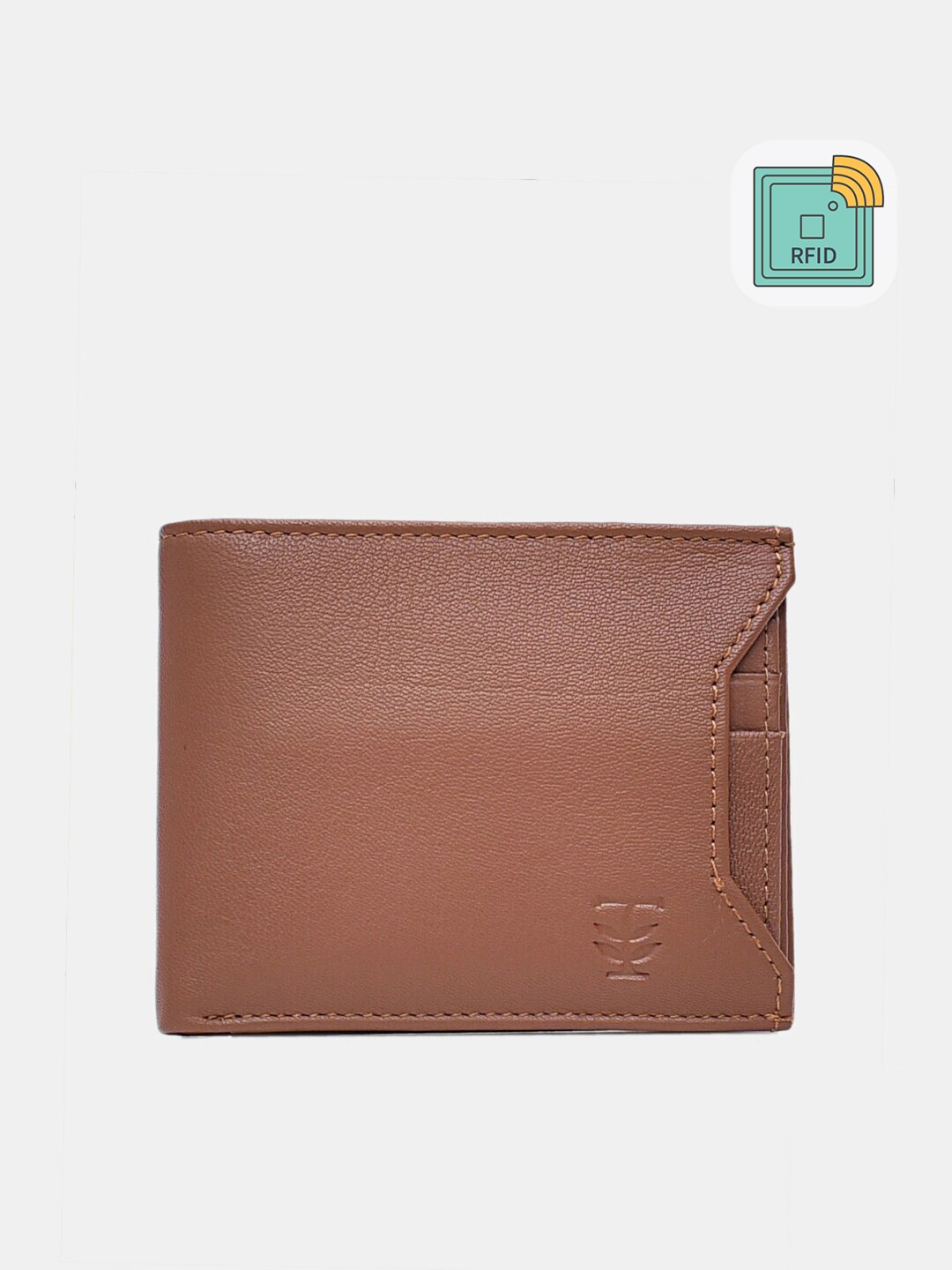 

TRENDERS Men Tan Solid Leather Wallet