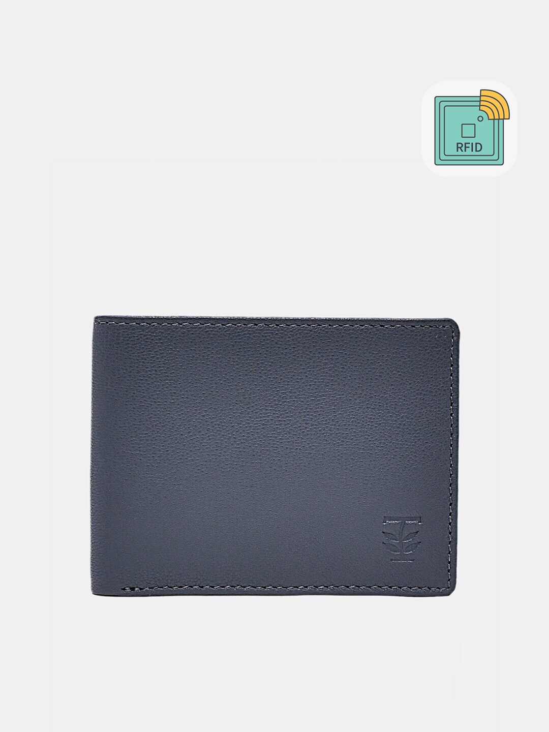 

TRENDERS Men Grey Textured Leather Two Fold Wallet