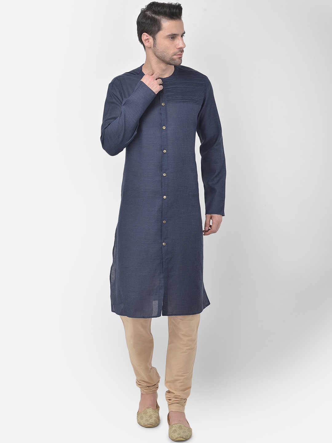

TABARD Men Blue Pure Cotton Kurta with Churidar