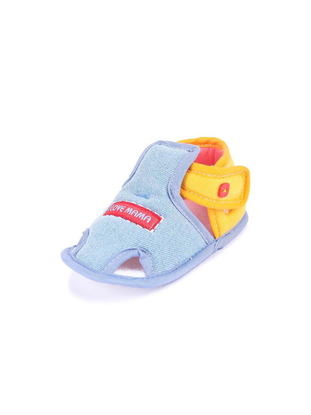 

Butterthief Unisex Kids Blue & Yellow Shoe-Style Sandals