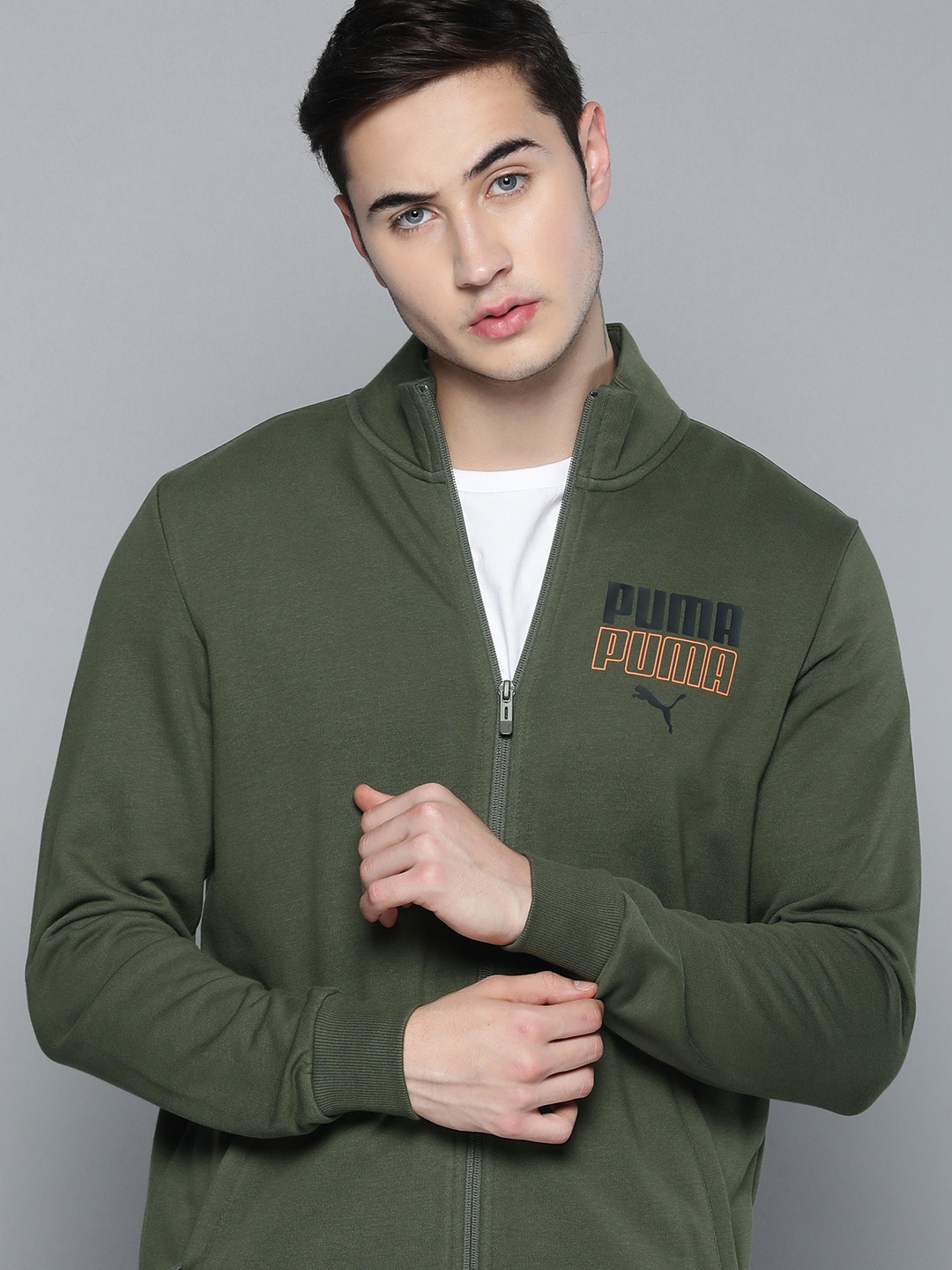 

Puma Men Slim Fit Graphic Sweat Jacket VIII, Green