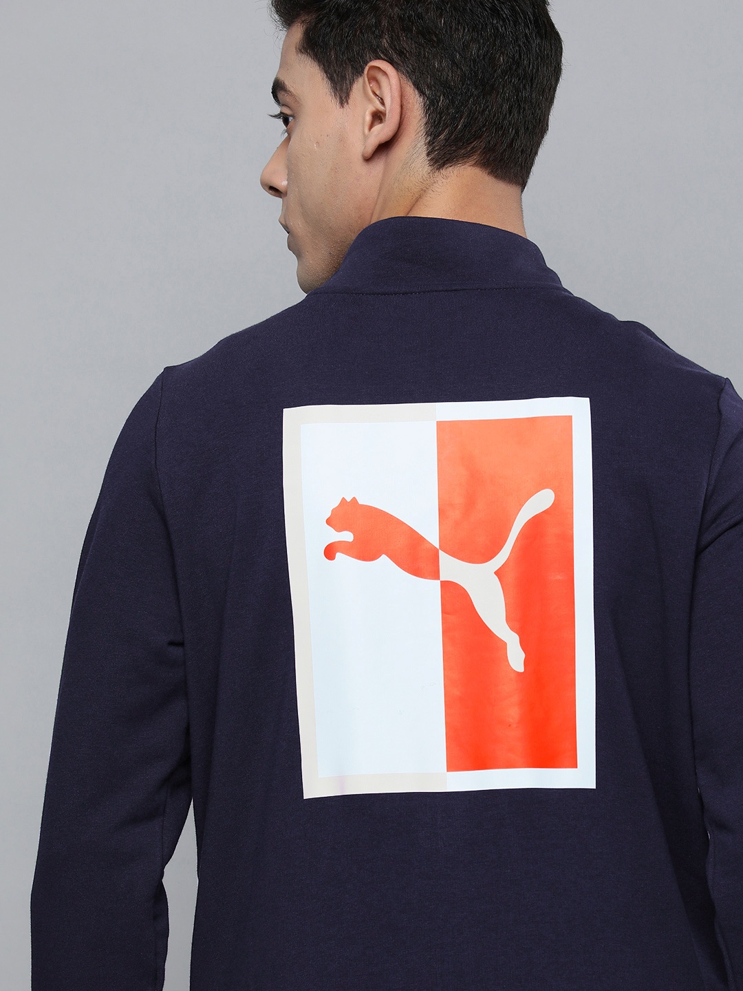 

Puma Men Brand Logo Sporty Slim Fit Track Jacket, Navy blue