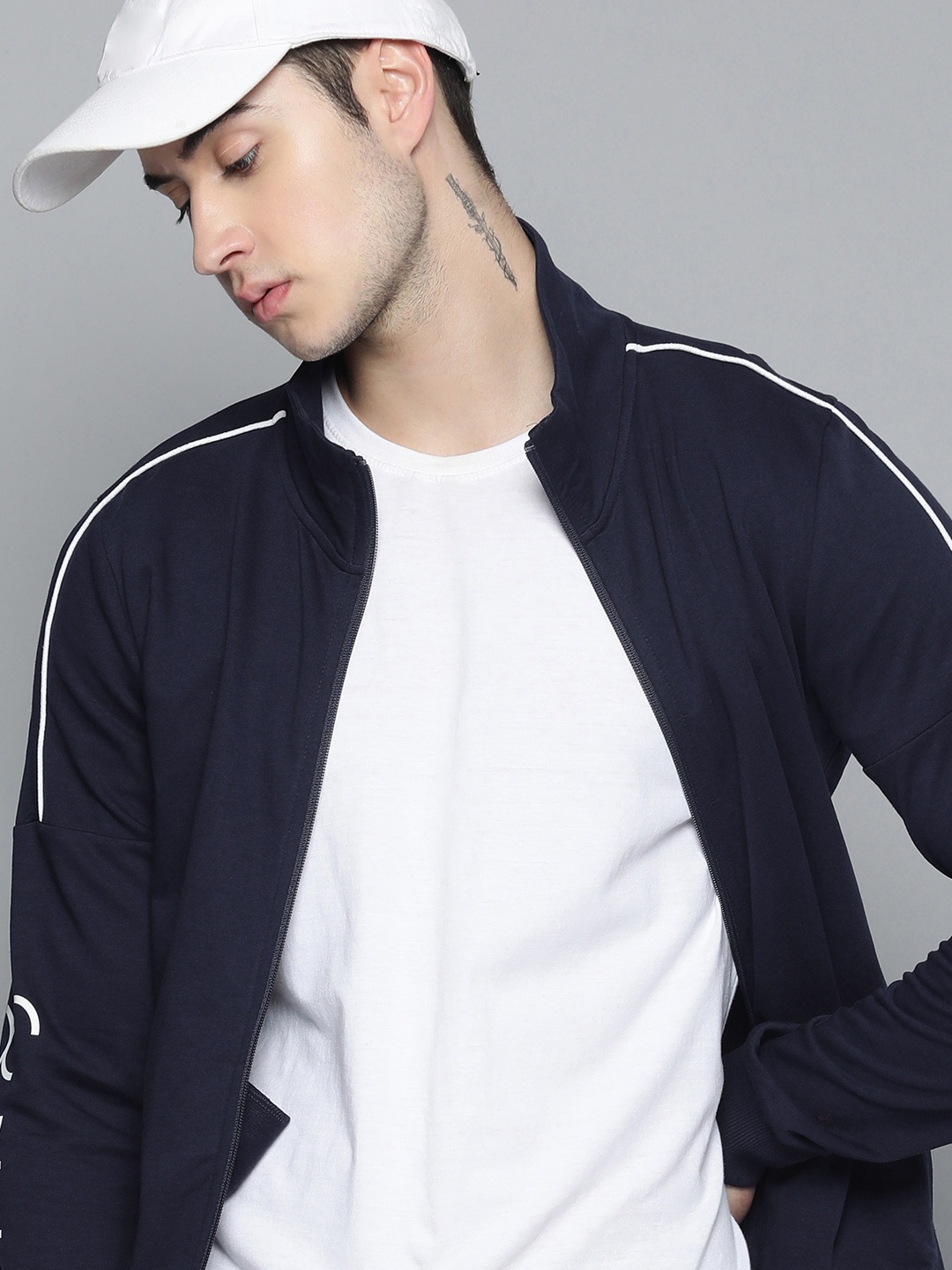 

one8 x PUMA Men Blue Brand Logo Printed Sporty Jacket