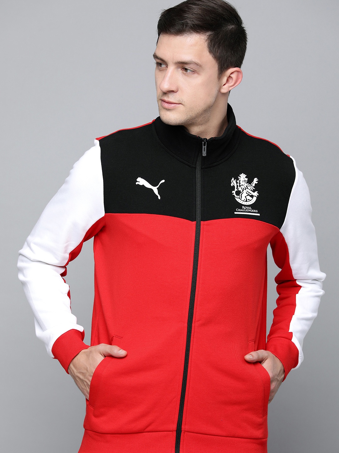 

Puma Men's Red Colourblocked FZ Track Jacket, Black