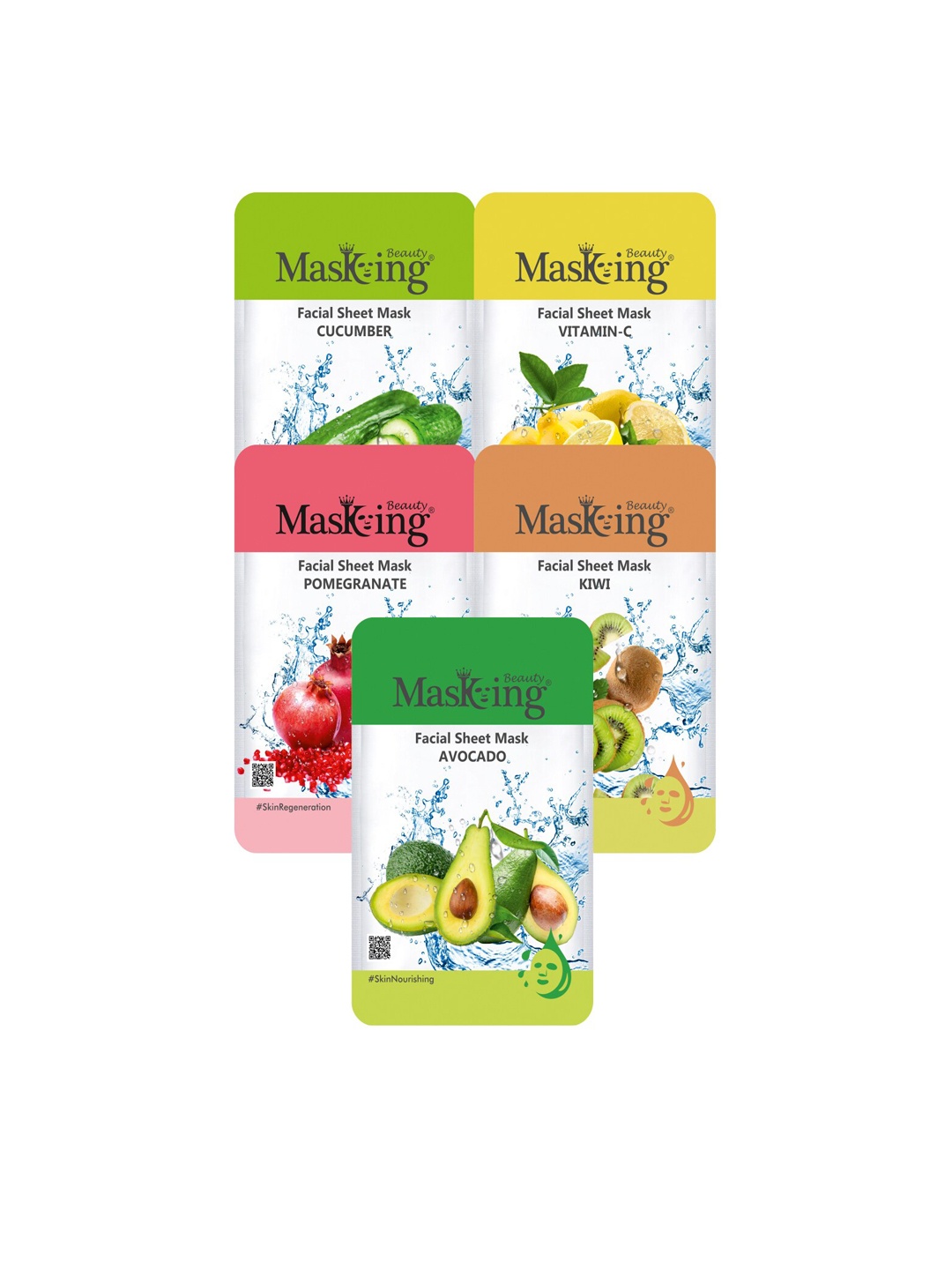 

MasKing Set of 5 Beauty Facial Sheet Mask 100ml, Multi