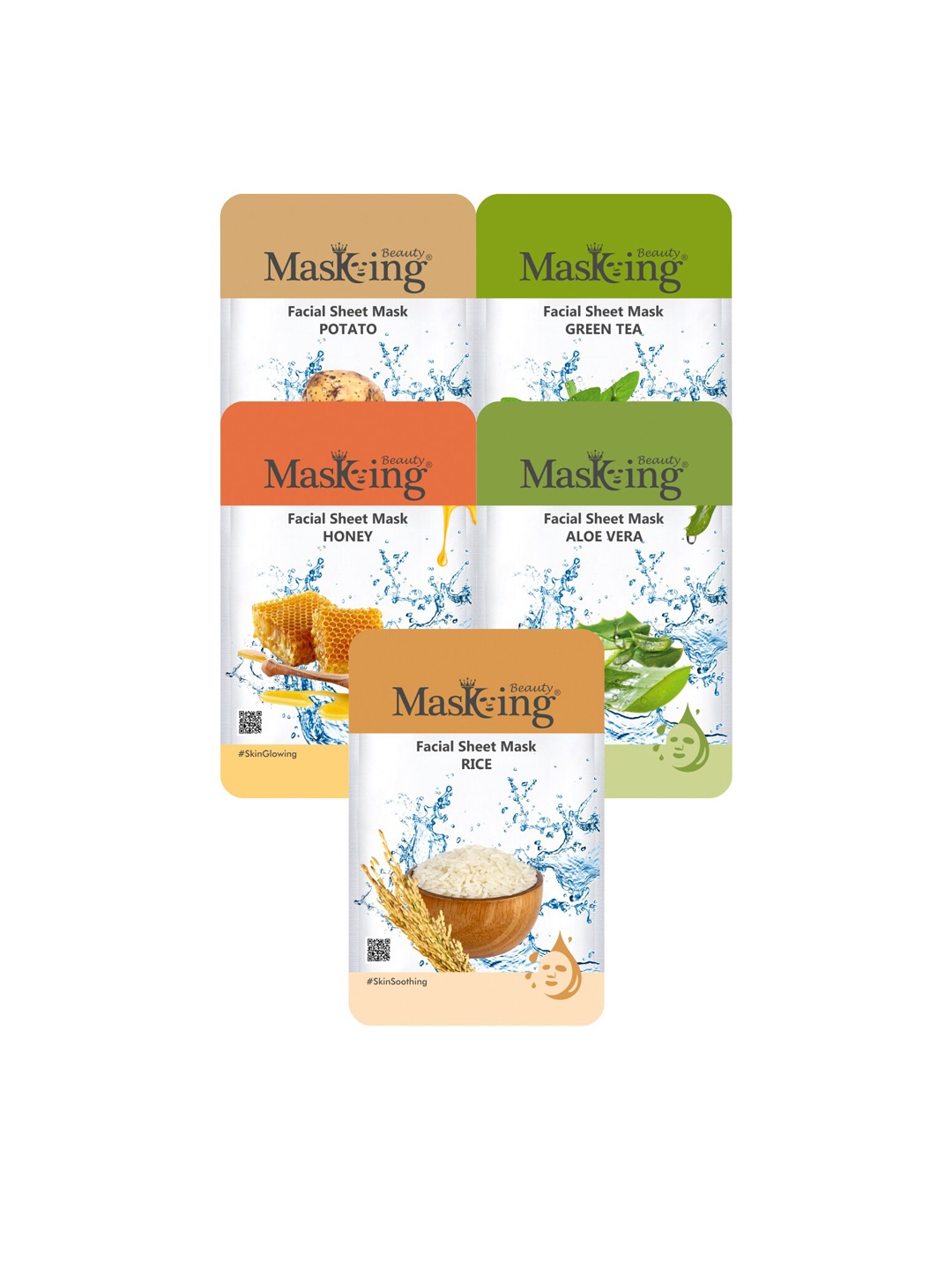 

MasKing Set of 5 Beauty Facial Sheet Mask 100ml, Multi