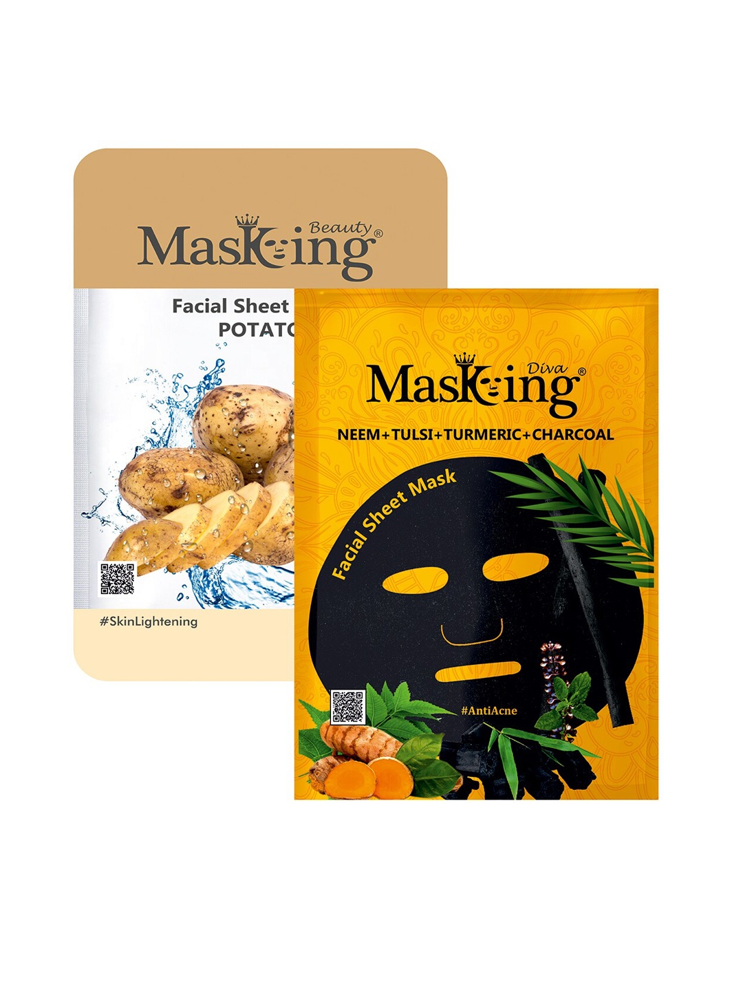 

MasKing Set of 2 Beauty Diva Charcoal Combo Facial Sheet Mask 45ml, Multi