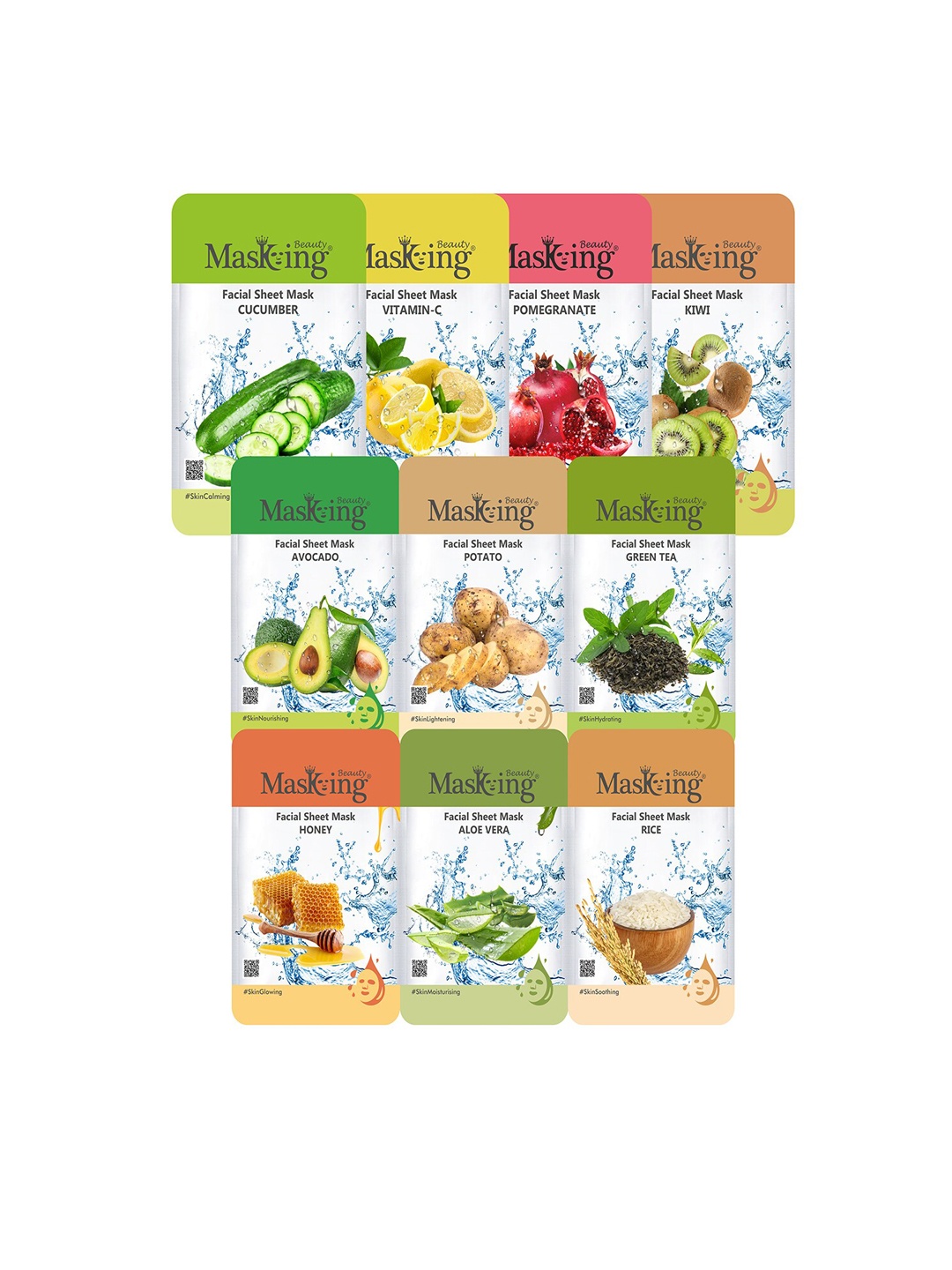 

MasKing Set of 10 Beauty Combo Facial Sheet Mask 200ml, Multi