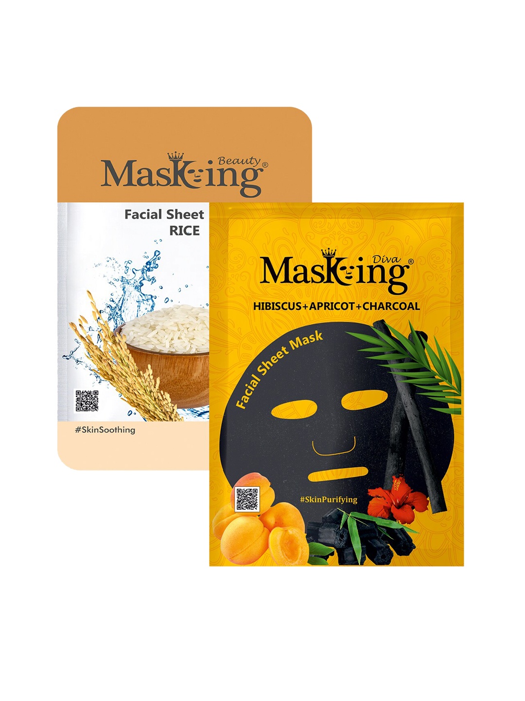 

MasKing Set of 2 Beauty Diva Charcoal Combo Facial Sheet Mask 45 ml, Multi
