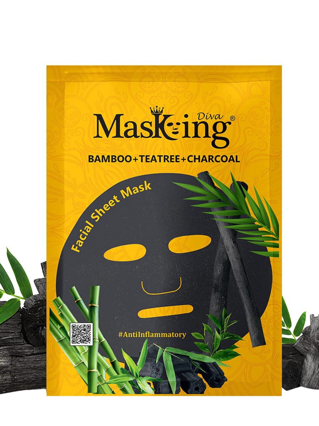 

MasKing Set of 2 Diva Bamboo, Teatree & Charcoal Facial Sheet Mask 50 ml, Multi