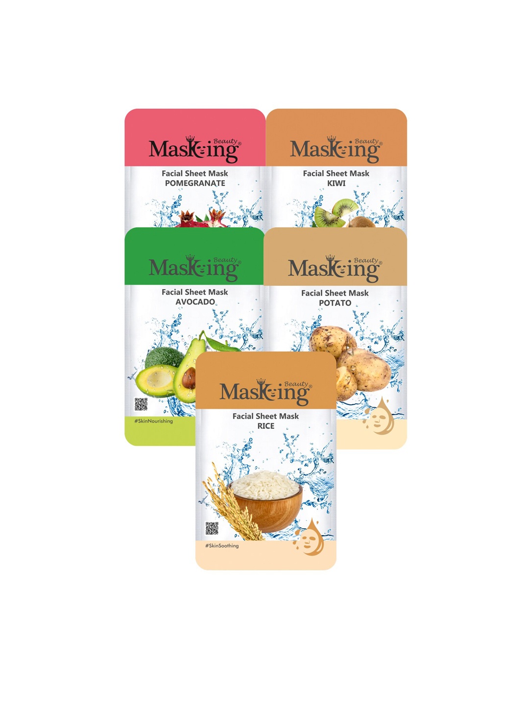 

MasKing Set of 5 Beauty Facial Sheet Mask 100ml, Multi